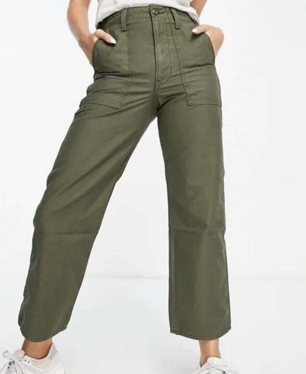 NEW Levi's Ribcage Straight Ankle Utility Pants Green SZ 30